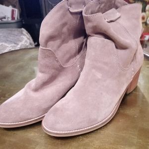 Brand New Dolce Vita Suede Tan Western style Booties, size 10